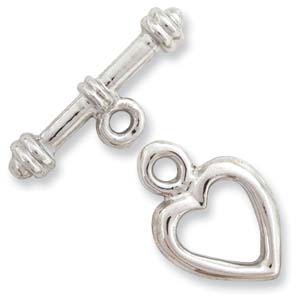 JF158-2 - heart silver toggle