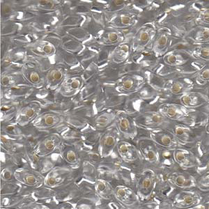 LMA-1 Miyuki long magatama beads - silver lined crystal LMA-1 Miyuki long magatama beads - silver lined crystal