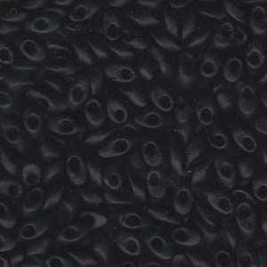 LMA-401F Miyuki long magatama beads - matte black LMA-401F Miyuki long magatama beads - matte black