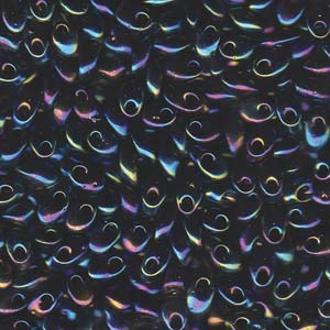 LMA-455 Miyuki long magatama beads - metallic variegated blue iris LMA-455 Miyuki long magatama beads - metallic variegated blue iris