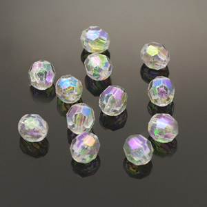 PB4-1 - faceted round beads - AB Crystal