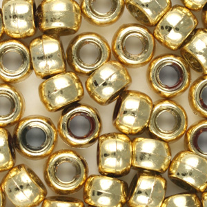 PB6 M - pony beads - metallic gold and silver