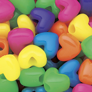PB65 N-M4 heart pony beads - neon mixed colours PB65 N-M4 heart pony beads - neon mixed colours