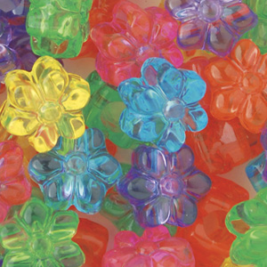 PB67 P-M11 flower pony beads - jelly mixed colours PB67 P-M11 flower pony beads - jelly mixed colours