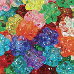 PB67 T-M2 flower pony beads - transparent mixed colours PB67 T-M2 flower pony beads - transparent mixed colours