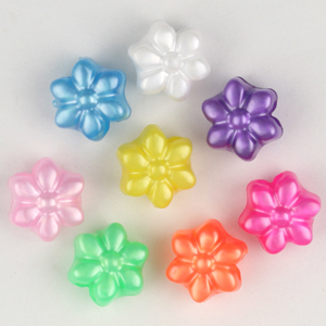 PB67 P flower pony beads - pearl single colours PB67 P flower pony beads - pearl single colours