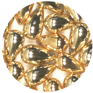 PD8C G/S - pearl drop top hole gold/silver