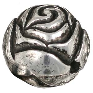 PMB69-2&nbsp;large rosebud antique silver