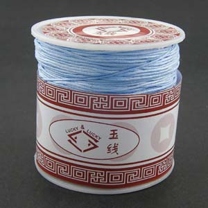 S203 lt blue Nylon bead cord - light blue