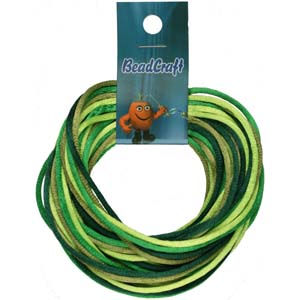 S212-M5 Nylon bead cord - greens mix