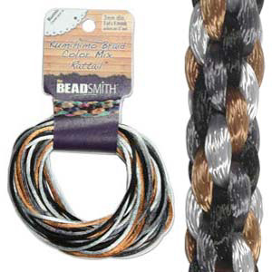 S215-M5 Kumihimo braid: rattail pebblestone mix (4x3 yards) S215-M5 Kumihimo braid: rattail pebblestone mix (4x3 yards)