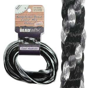S216-M7 Kumihimo braid: rattail cool neutrals mix (4x3 yards)