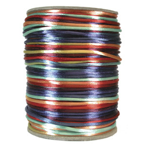 S215 M BRIGHT Rattail Satin Cord - multi colour bright S215 M BRIGHT Rattail Satin Cord - multi colour bright
