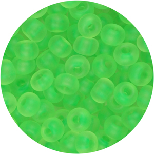 SB10-121 Czech size 10 seed beads, matt transparent - neon green SB10-121 Czech size 10 seed beads, matt transparent - neon green