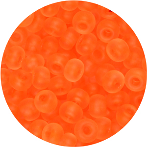 SB10-122 Czech size 10 seed beads, matt transparent - neon orange