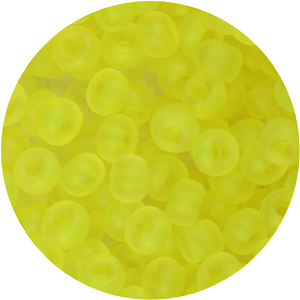 SB10-123 Czech size 10 seed beads, matt transparent - neon yellow SB10-123 Czech size 10 seed beads, matt transparent - neon yellow