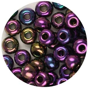 SB6-22 Czech size 6 seed beads, metallic - purple iris SB6-22 Czech size 6 seed beads, metallic - purple iris