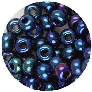 SB6-24 Czech size 6 seed beads, metallic - blue iris SB6-24 Czech size 6 seed beads, metallic - blue iris