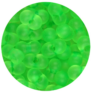 SBF-121 Czech farfalle seed beads, matt transparent - neon green SBF-121 Czech farfalle seed beads, matt transparent - neon green