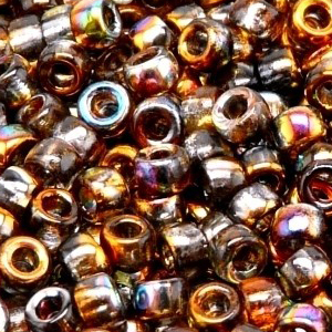 SBP8-228 Matubo Czech size 8 seed beads - magic orange grey (magic copper)