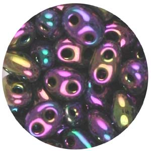 SBT-22 - Czech twin seed beads - purple iris