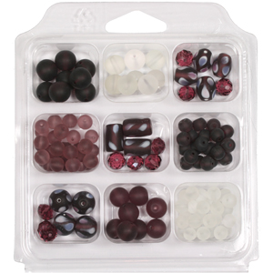 SBX-GB-TD3 Glass bead selection box with teardrop lamp beads - purple SBX-GB-TD3 Glass bead selection box with teardrop lamp beads - purple