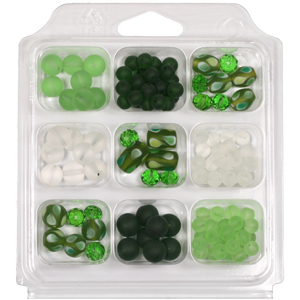 SBX-GB-TD6 Glass bead selection box with teardrop lamp beads - green SBX-GB-TD6 Glass bead selection box with teardrop lamp beads - green