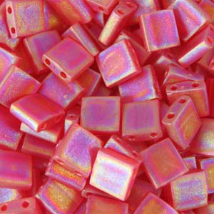 TL 140FR Miyuki tila beads - transparent red orange AB
