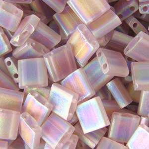 TL 142FR Miyuki tila beads - matte transparent smoke amethyst AB TL 142FR Miyuki tila beads - matte transparent smoke amethyst AB