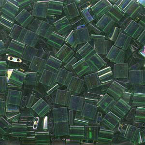 TL 179 Miyuki tila beads - transparent green luster