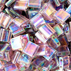TL 256 Miyuki tila beads - transparent smokey amethyst AB TL 256 Miyuki tila beads - transparent smokey amethyst AB