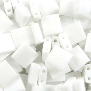 TL 402 Miyuki tila beads - opaque white