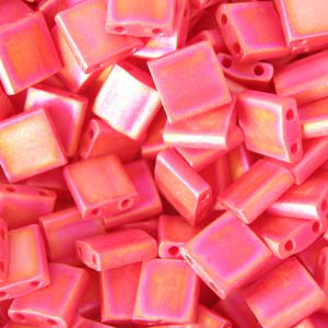 TL 408FR Miyuki tila beads - matte opaque red AB
