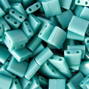TL 412FR Miyuki tila beads - matte opaque turquoise AB