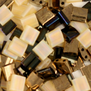 TL M2 Miyuki tila beads - gold/bronze mix TL M2 Miyuki tila beads - gold/bronze mix