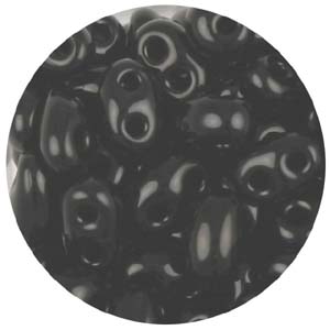 SBT-19 - Czech twin seed beads - black opaque