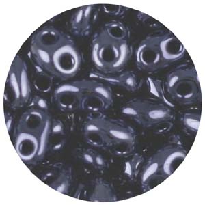 SBT-20 - Czech twin seed beads - gun metal