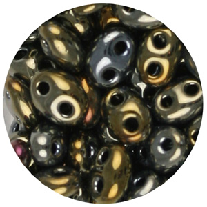 SBT-23 - Czech twin seed beads - brown iris