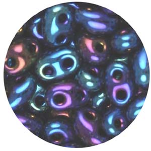 SBT-24&nbsp;Czech twin seed beads - blue iris