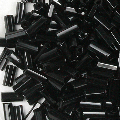 BB2-19 - size 2 bugle beads - black