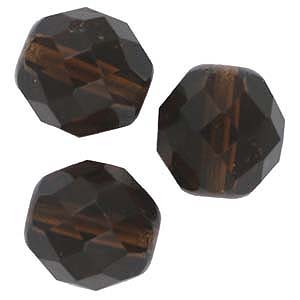 GBFP12 COLS 19 - Czech fire-polished beads - smoked topaz