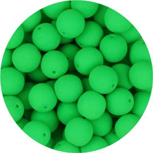 GBSR06-91 - round pressed glass beads - neon lime