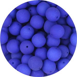 GBSR06-94 - round pressed glass beads - neon petrol blue