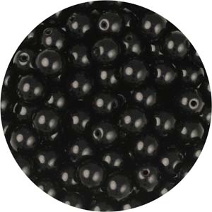 GBSR06-6 - round pressed glass beads - jet