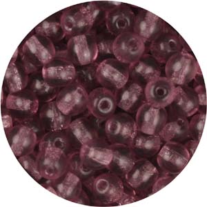 GBSR06-9 - round pressed glass beads - amethyst
