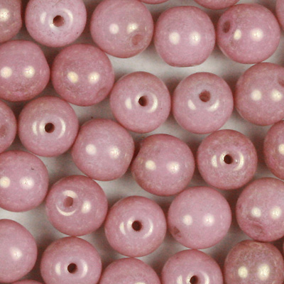 GBSR06-355 - Czech round pressed glass beads - chalk lila lustre