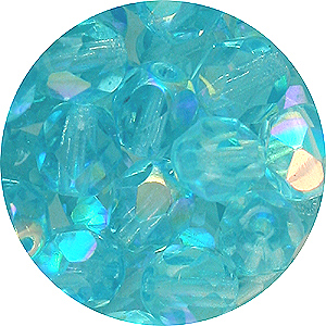 GBFP06 AB-12AB - Czech fire-polished beads - aqua AB