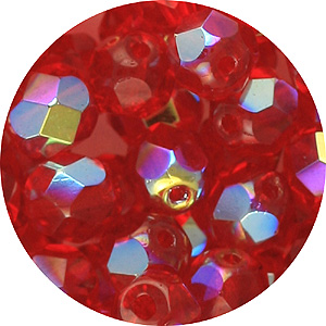 GBFP06 AB-25AB - Czech fire-polished beads - siam ruby AB