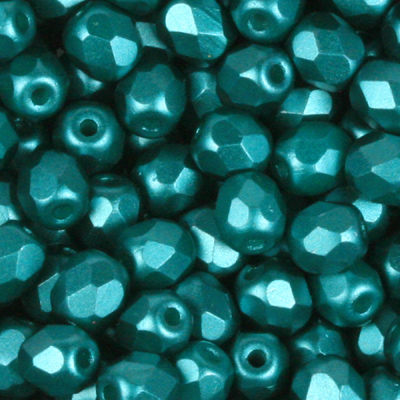 GBFP03-321 - Czech fire-polished beads - pastel teal