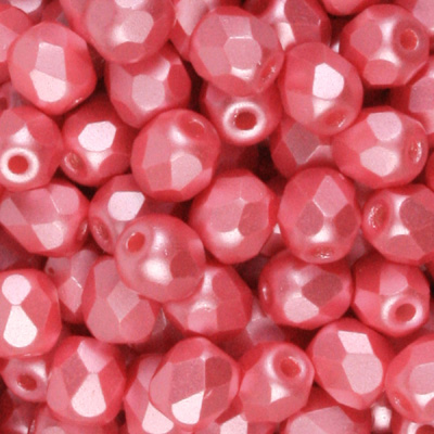 GBFP04 PASTEL 340 - Czech fire-polished beads - pastel pink